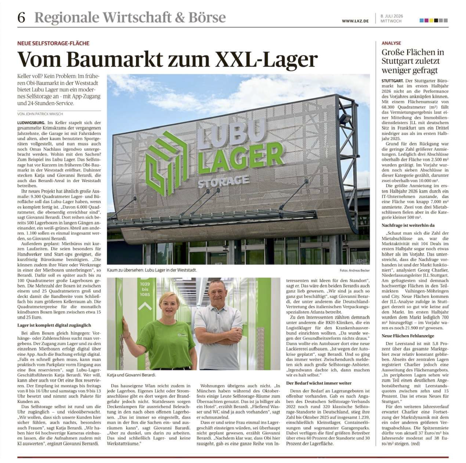 Artikel in der Ludwigsburger Kreiszeitung